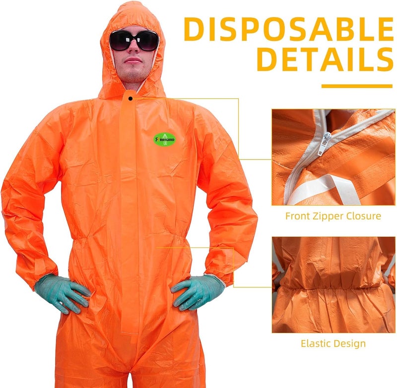 RAYGARD Disposable Protective Coveralls, Heavy Duty Full Body Painters Suit for Men & Women With Hood - Image 2